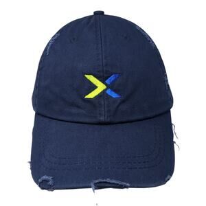 Apollo USA Strapback Baseball Cap Blue OS Adjustable Embroidered Distressed